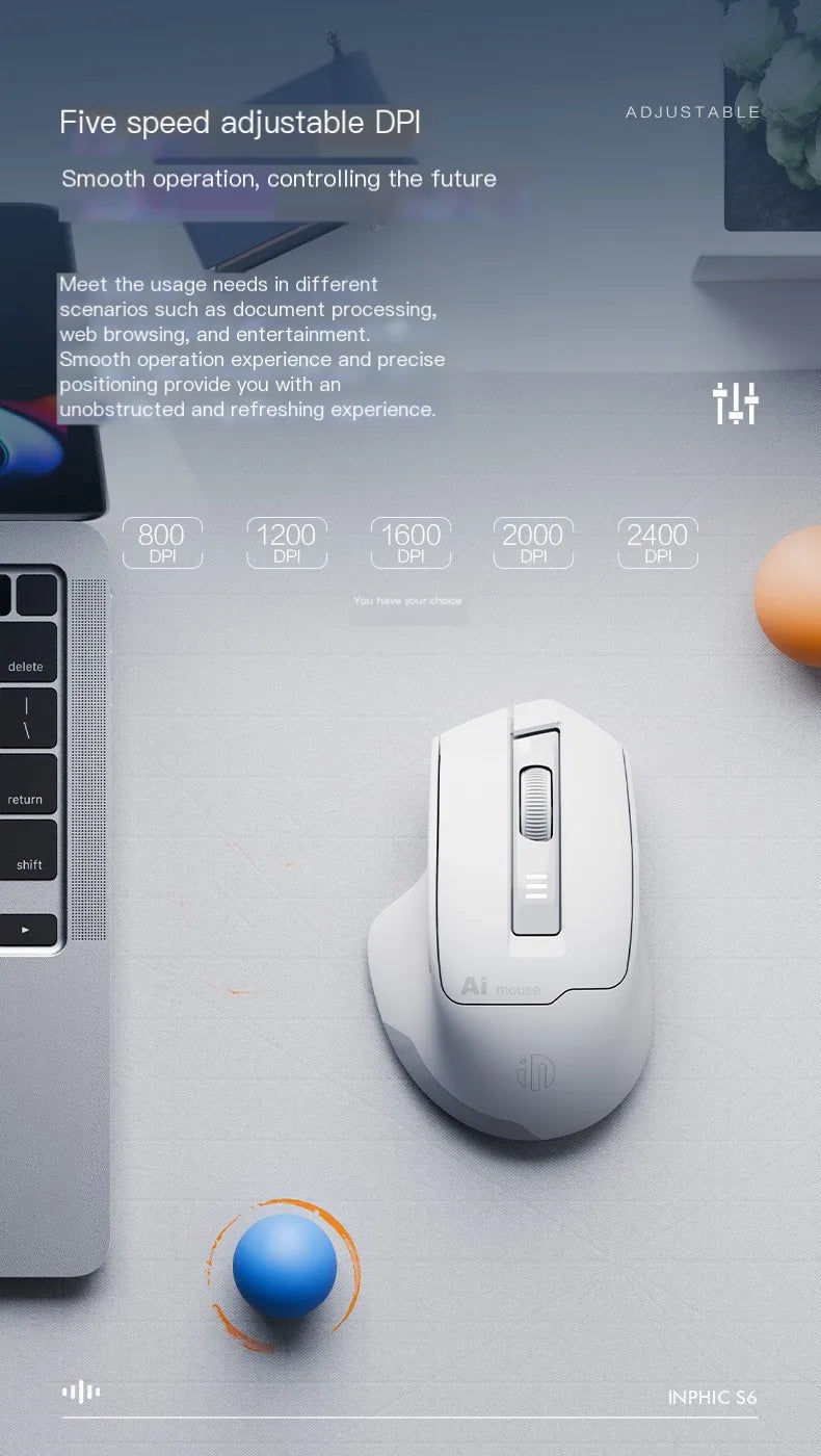 VoiceClick AI Voice Mouse – Wireless Dual-Mode, Voice Typing & Silent Click