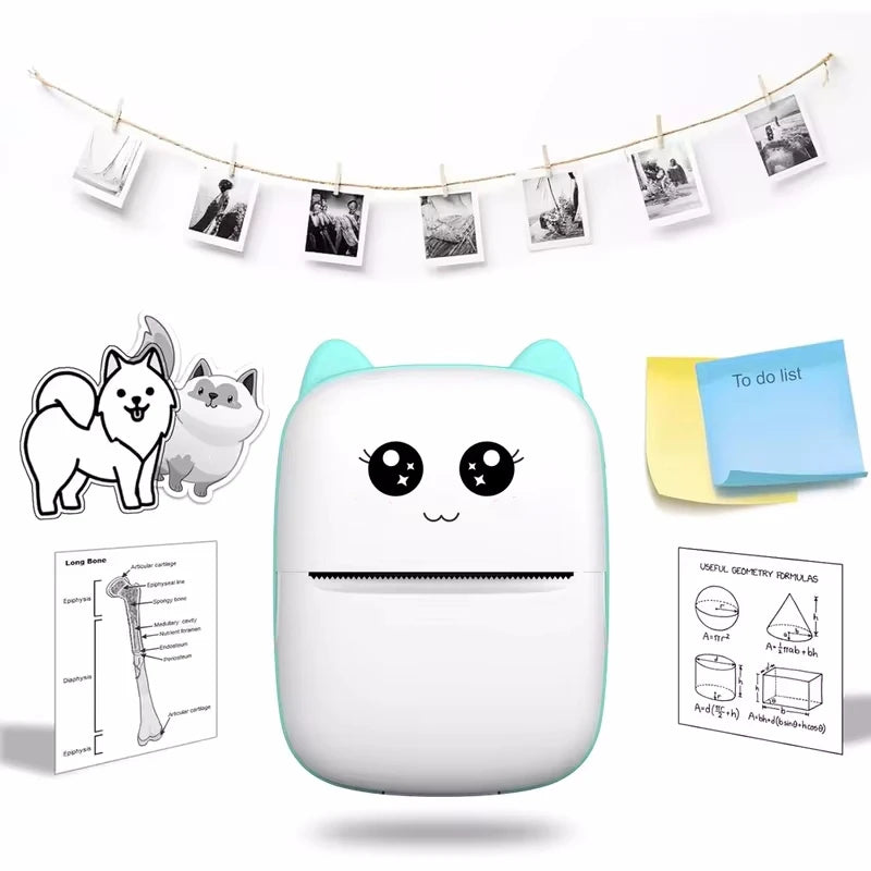 CatPrint Mini Thermal Pocket Printer – 58mm Wireless Bluetooth Photo & Label Printer for Android & iOS