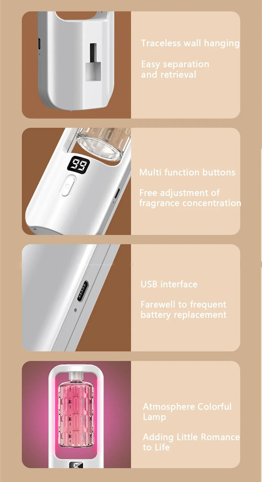 ScentCloud Hotel Aroma Diffuser – Ultrasonic Essential Oil Air Freshener for Bedroom, Bathroom & Office
