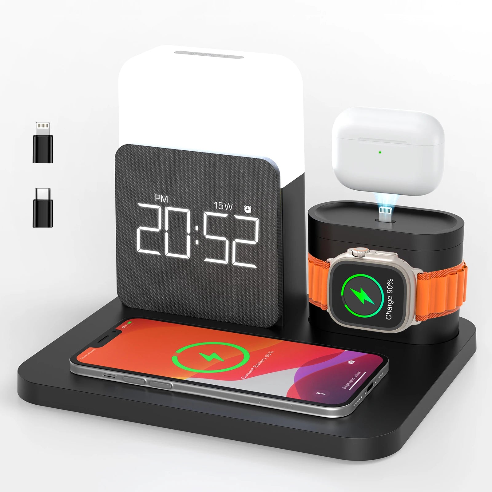 MagClock 7-in-1 MagSafe Alarm Clock – Wireless Charging for iPhone, Watch & AirPods