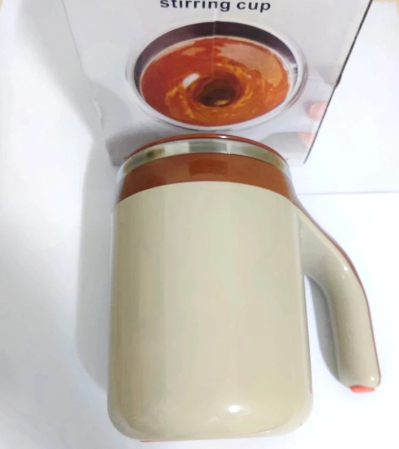 SpinSip Self-Stirring Magnetic Stainless Steel Mug – Auto Mixing Coffee Cup