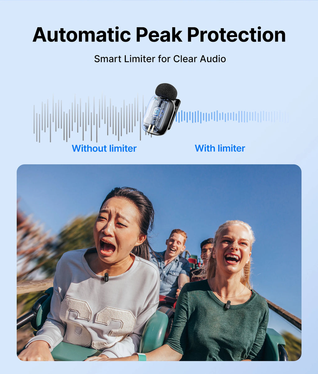 BOYA Mini 2 Wireless Lavalier Microphone – AI Noise Reduction for iPhone & Android