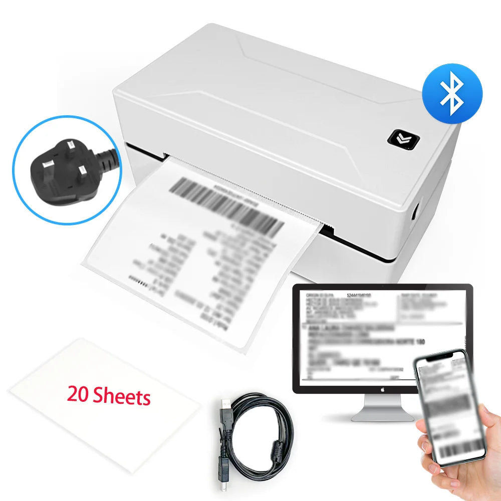 Marklife D100 Mini Bluetooth Label Printer – 4x6 Wireless Thermal Shipping Printer for Small Business