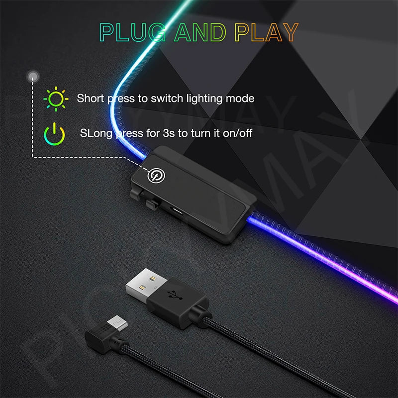 Cosmic Glow RGB XL Gaming Desk Mat – LED Backlit Space Mouse Pad (XXL)