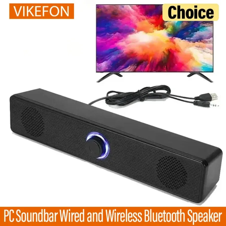 DeskBar USB Powered Soundbar – Bluetooth & Wired for TV, PC, Laptop & Gaming