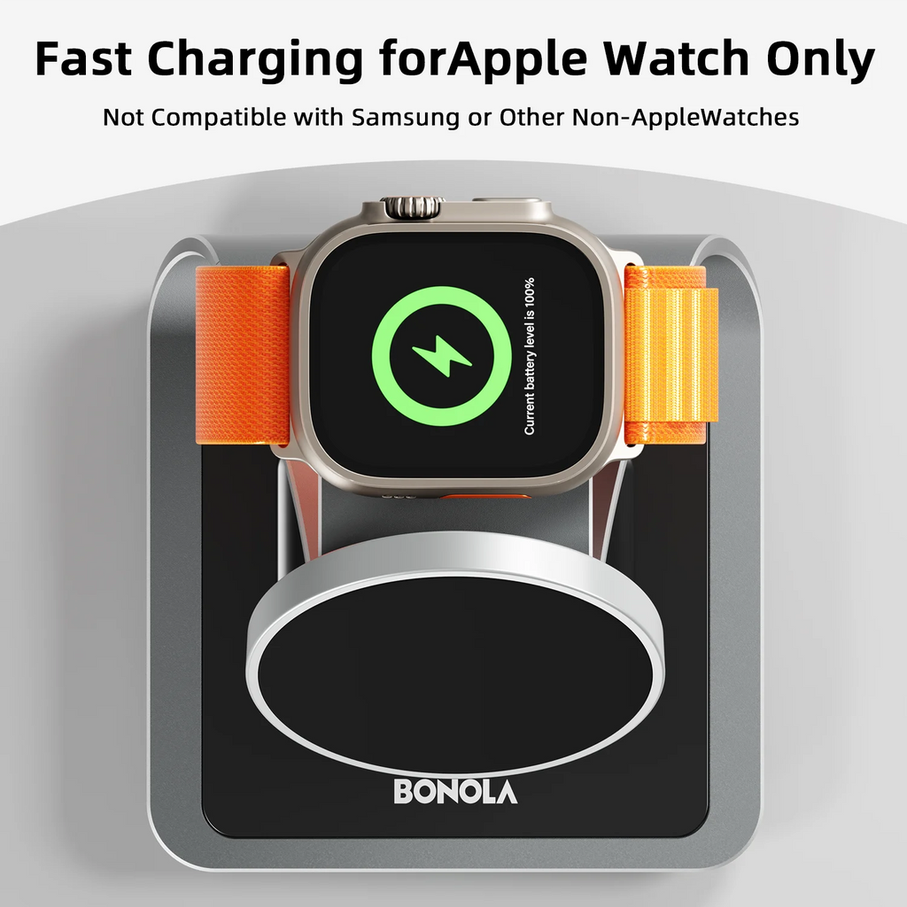 Bonola 3-in-1 Magnetic Wireless Charging Station – iPhone 17/16/15/14, Apple Watch & AirPods Pro