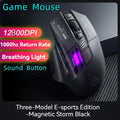 Inphic A9 Pro Tri-Mode Gaming Mouse – 12800 DPI, RGB Light Pillar & Macro Driver