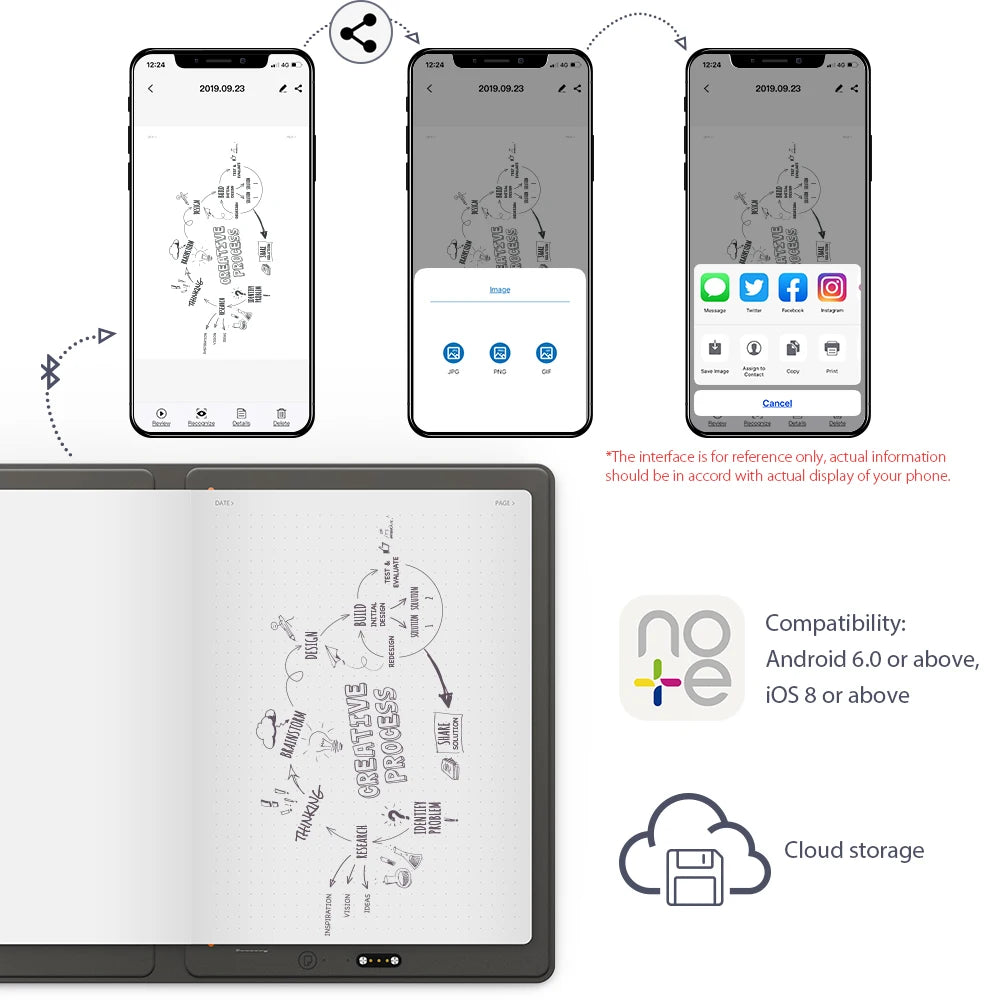 XPPen Note Plus Bluetooth Smart Notebook – A5, Battery-Free Pen, iOS & Android