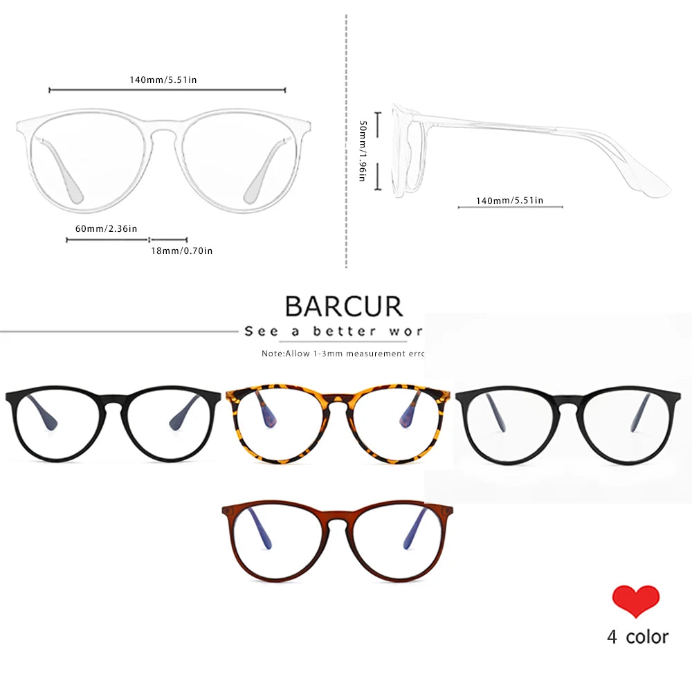 BARCUR Anti Blue Light Computer Glasses – Trendy Optical Frame for Men & Women | Reading & Screen Protection Eyewear