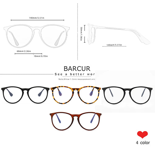 BARCUR Anti Blue Light Computer Glasses – Trendy Optical Frame for Men & Women | Reading & Screen Protection Eyewear