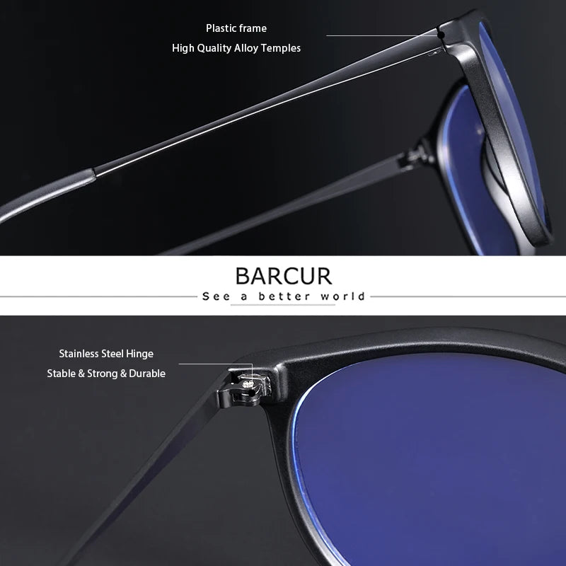BARCUR Anti Blue Light Computer Glasses – Trendy Optical Frame for Men & Women | Reading & Screen Protection Eyewear