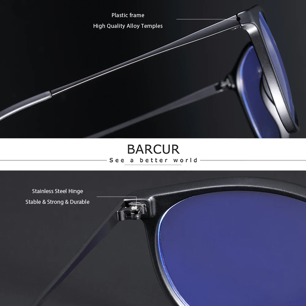 BARCUR Anti Blue Light Computer Glasses – Trendy Optical Frame for Men & Women | Reading & Screen Protection Eyewear