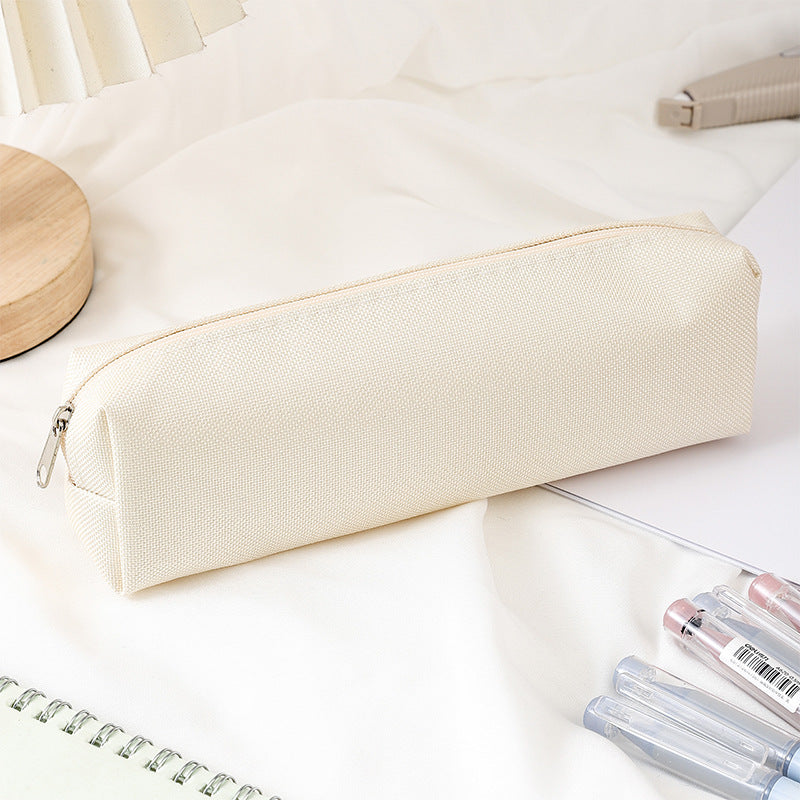 Monochrome Oxford Zip Pencil Case – Sleek Portable Stationery Organizer