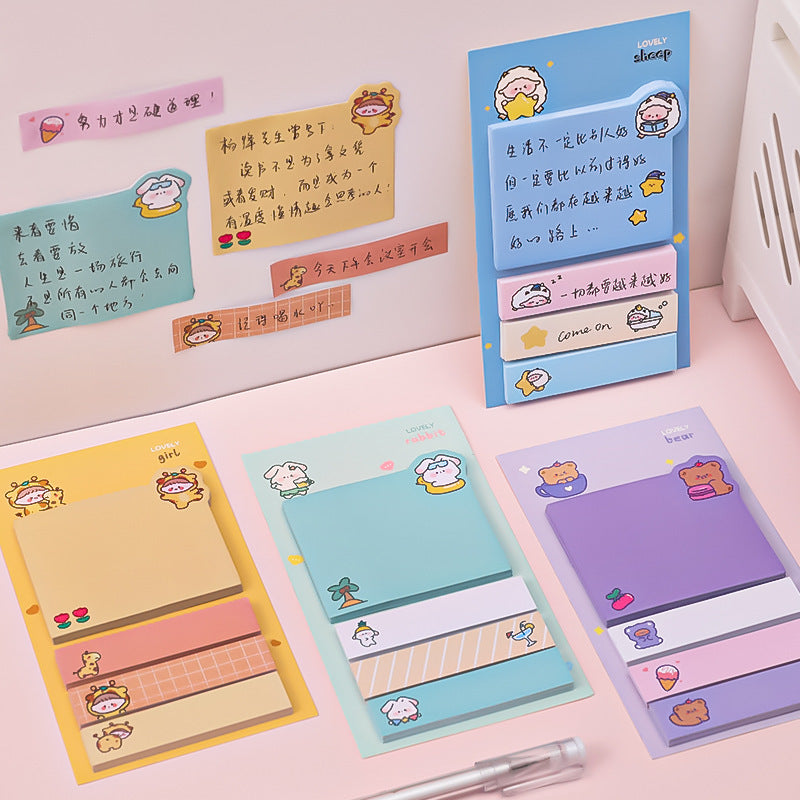 Cartoon Sticky Notes – Cute Adhesive Memo Pads for Desk & Study