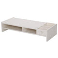 Wooden Monitor Stand Riser Computer Desk Organizer with Keyboard Storage