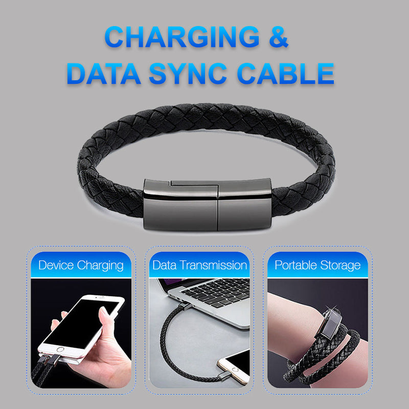 Bracelet Wristband Charging Cable – Portable USB Charge & Sync Cord