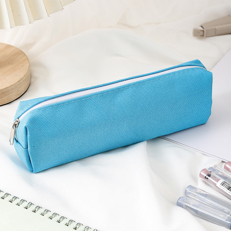 Monochrome Oxford Zip Pencil Case – Sleek Portable Stationery Organizer