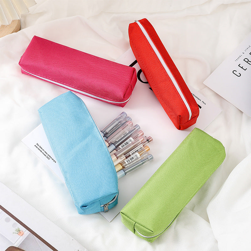 Monochrome Oxford Zip Pencil Case – Sleek Portable Stationery Organizer