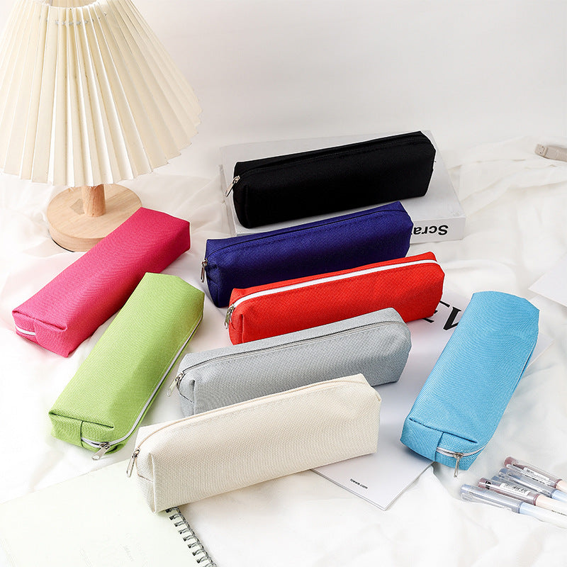 Monochrome Oxford Zip Pencil Case – Sleek Portable Stationery Organizer